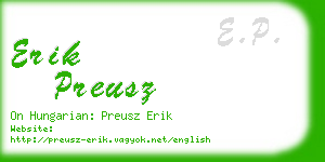 erik preusz business card